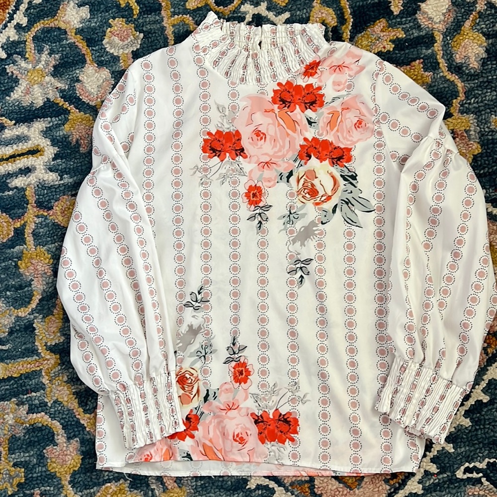 Worn Twice Beautiful Silk Feel High Neck Blouse